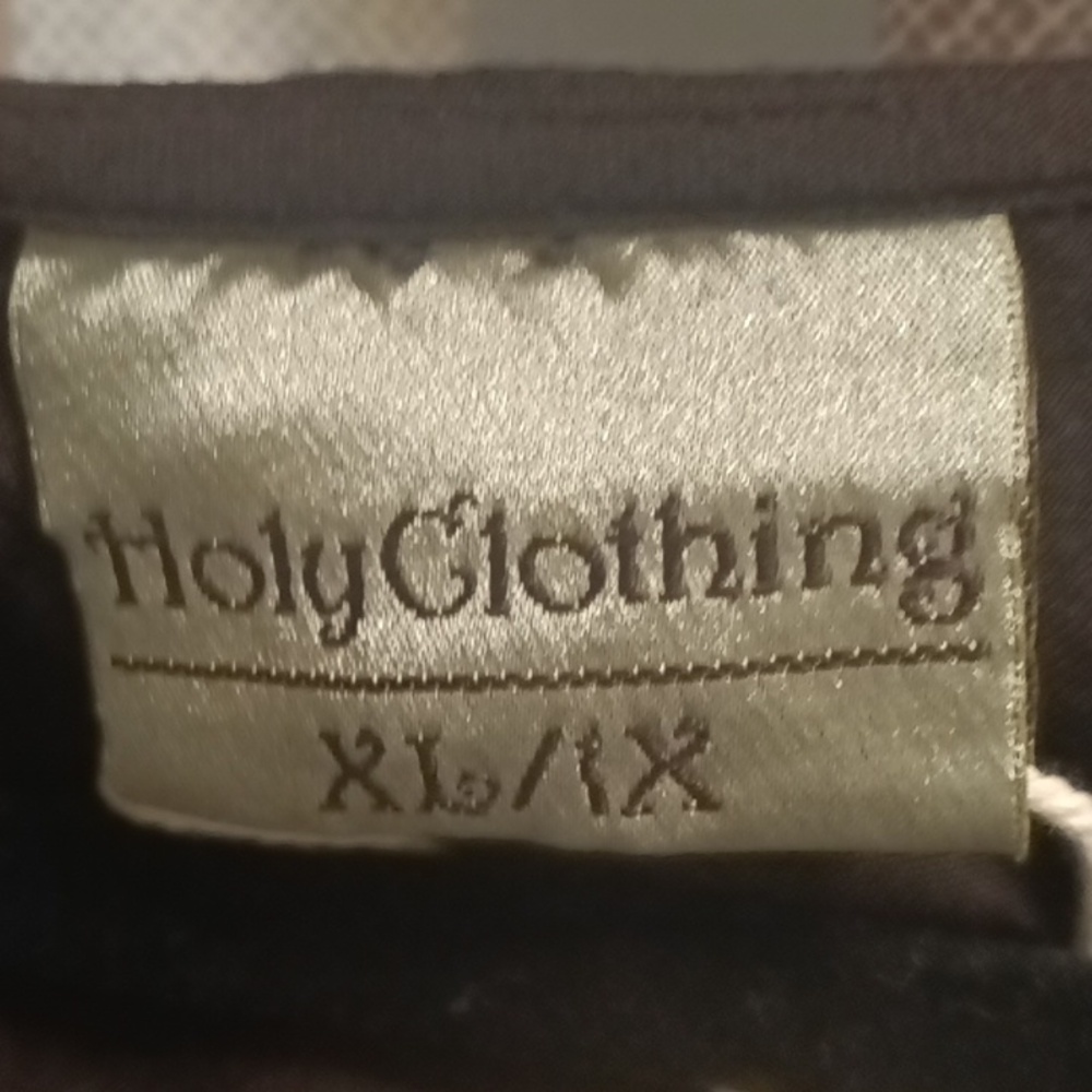 FINAL PRICE NWT Holy Clothing black blouse w balloon sleeves laced-up front/back